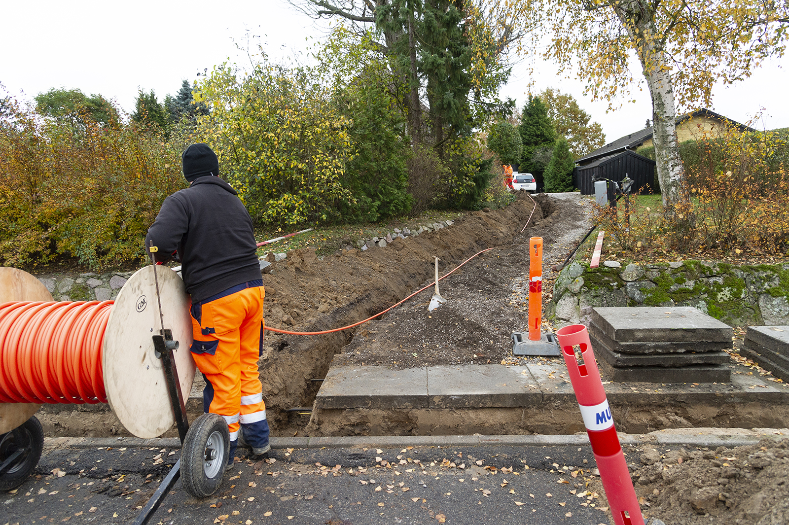 Fiber opgravening af lang grusvej 2020