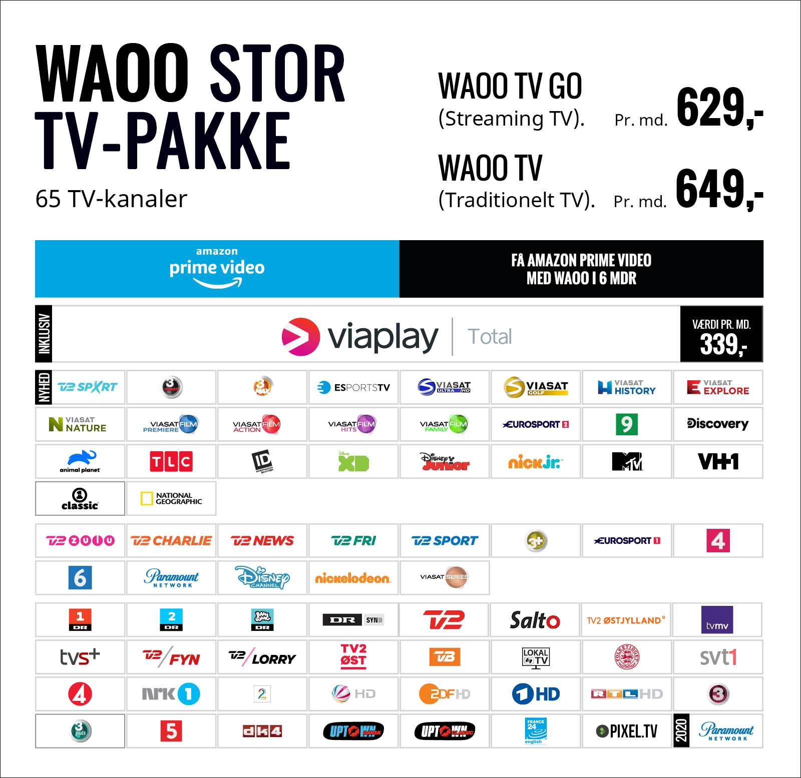 Fiber Waoo Stor TV Pakke 2020 Fiber Waoo Stor TV Pakke 2020